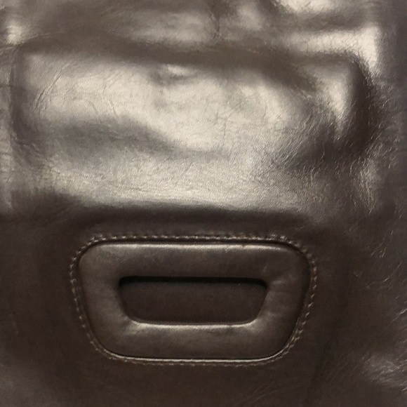 KENNETH COLE dark brown soft leather crossbody handbag. 5 compartments on bag. - Picture 2 of 14